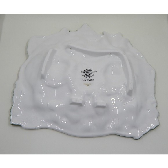 Fitz and Floyd Essentials The Flurries Snowmen Canape Tidbit Candy Plate Dish - Picture 2 of 11